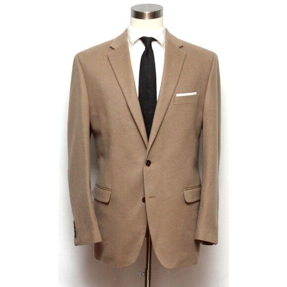 Lauren Men’s 2-Bttn Blazer Wool Sport Coat Jacket 46R Camel D090484 - Picture 1 of 14